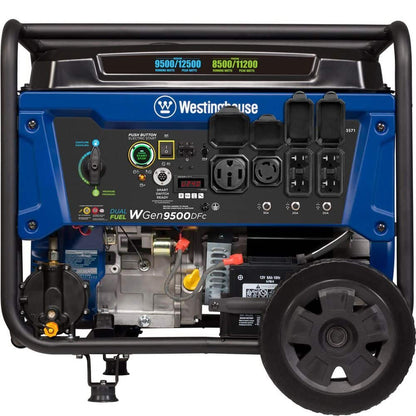 Westinghouse 12,500/9,500-Watt Remote Electric Start Dual Fuel Gas and Propane Powered Portable Generator w/ 50 Amp Outlet, CO Sensor WGen9500DFc
