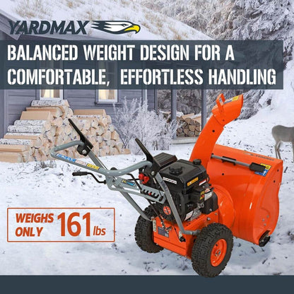 YARDMAX 24 in. 212cc Two-stage Self-propelled Gas Snow Blower with Push-button Electric Start YB6270