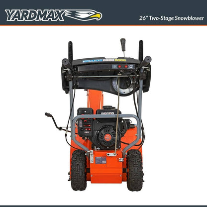 YARDMAX 26 in. 212 cc Two-stage Self-propelled Gas Snow Blower with Push-button Electric Start and Headlight YB6770